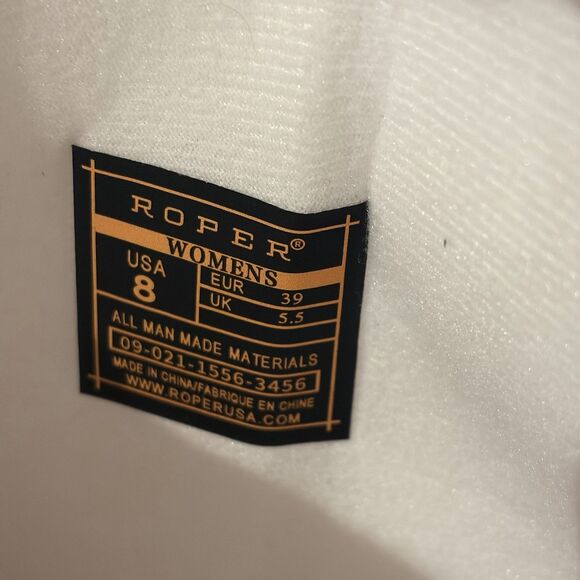 New Roper Women Hattie White Faux Leather Cowboy Western Boots Size 8 EU 39 - Picture 10 of 13